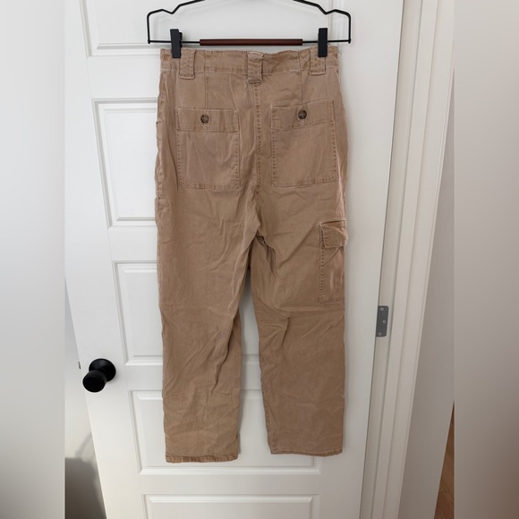Joie Women's Tan Wide Leg Cargo Pants - Picture 2 of 4